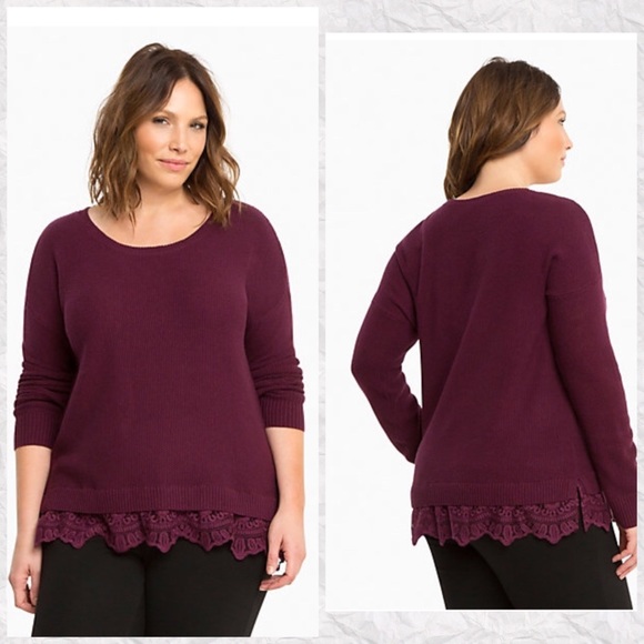 ❌SOLD❌Torrid Burgundy Textured Sweater - Picture 2 of 8